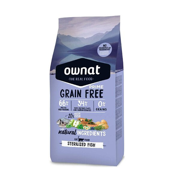 OWNAT Prime Weight Management Grain-Free Formula for Cats of All Ages - Mixed Fish and Meat Cat Food (Neutered) 3kg / 8kg