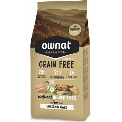 OWNAT Prime Grain-Free Formula for All-Age Cats - Pastured Chicken &amp; Turkey Cat Food (Beautiful Coat) 3kg