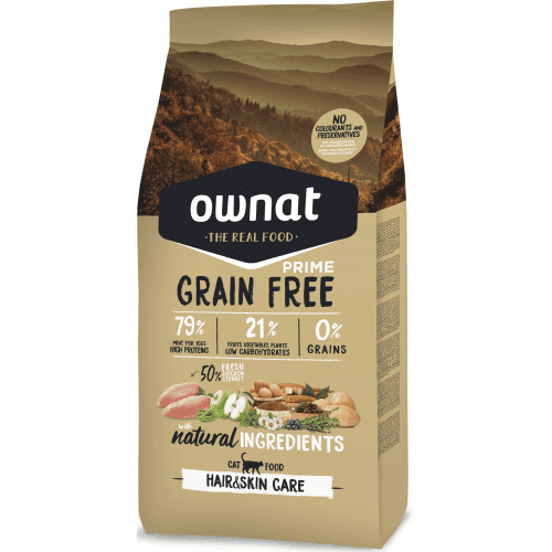 OWNAT Prime Grain-Free Formula for All-Age Cats - Pastured Chicken &amp; Turkey Cat Food (Beautiful Coat) 3kg