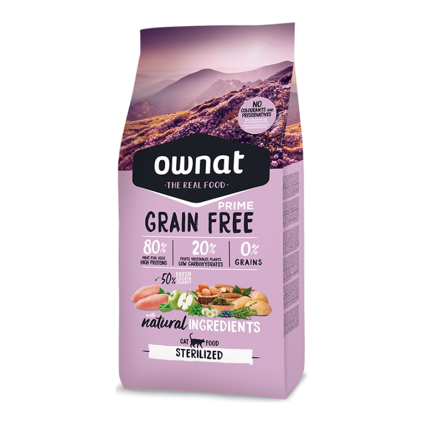 OWNAT Prime Weight Management Grain-Free Formula for All-Age Cats - Pastured Chicken &amp; Turkey Cat Food (Neutered) 3kg / 8kg