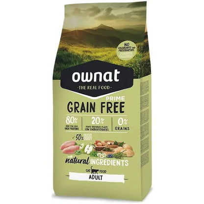 OWNAT Prime Gastrointestinal Health Grain-Free Formula for Cats of All Ages - Pastured Chicken and Turkey Cat Food (Easy to Digest) 3kg / 8kg