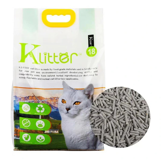 Klitter Tofu Cat Litter 豆腐貓砂 (2.0mm) 18L - 竹炭味