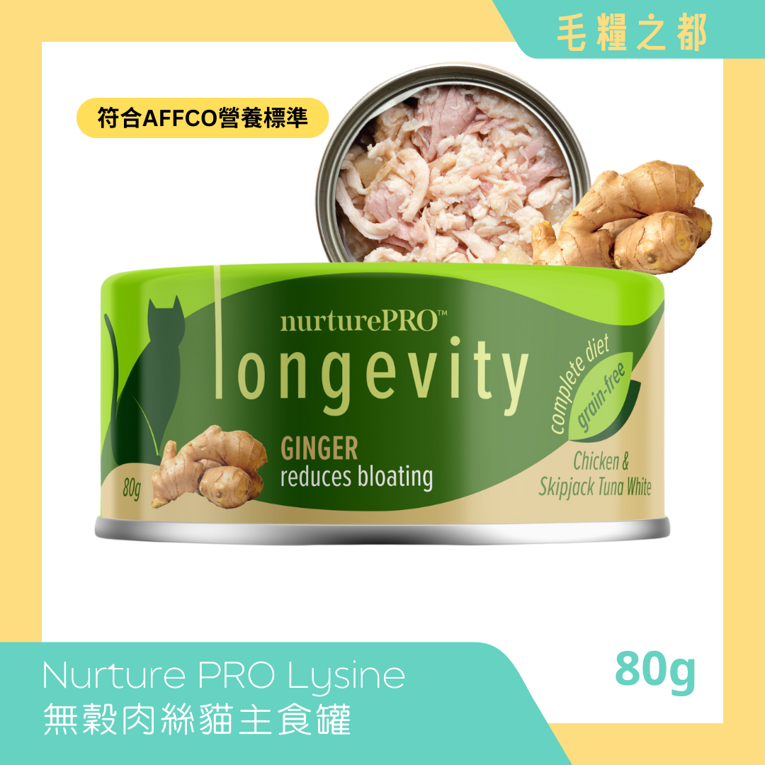 Nurture PRO│Lysine 無穀肉絲貓主食罐 80g - 生薑 (健胃)│MoooZone 毛糧之都
