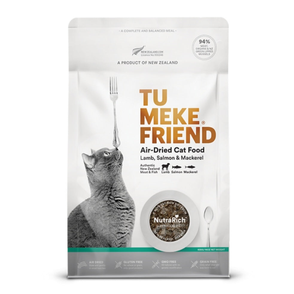 TuMeke Friend Air Dried｜超級食物風乾貓糧 400g - 羊肉三文魚鯖魚